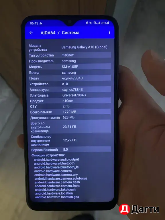 Телефон Samsung Galaxy A10