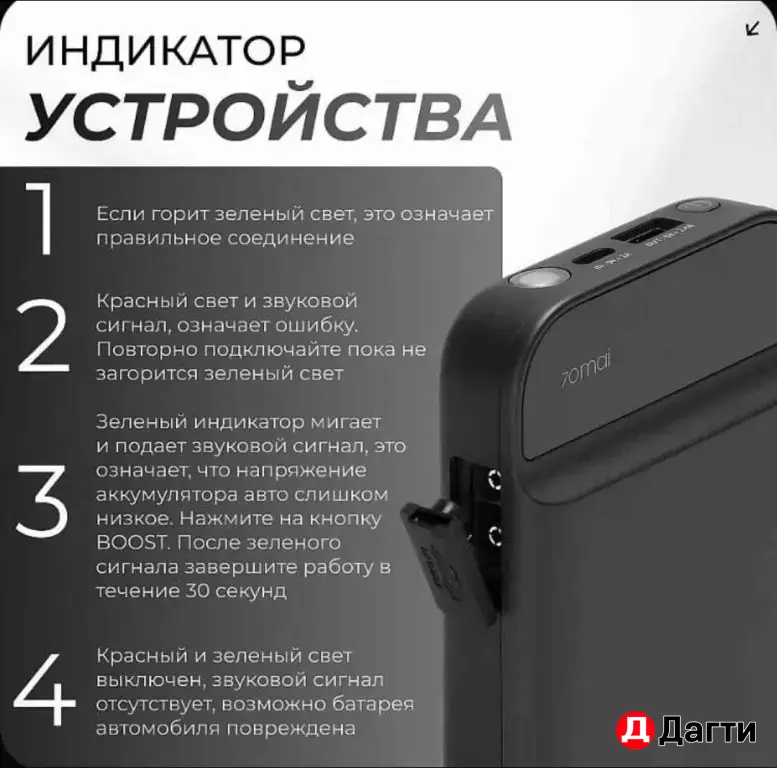 Портативное пусковое устройство Xiaomi 70mai PQS01