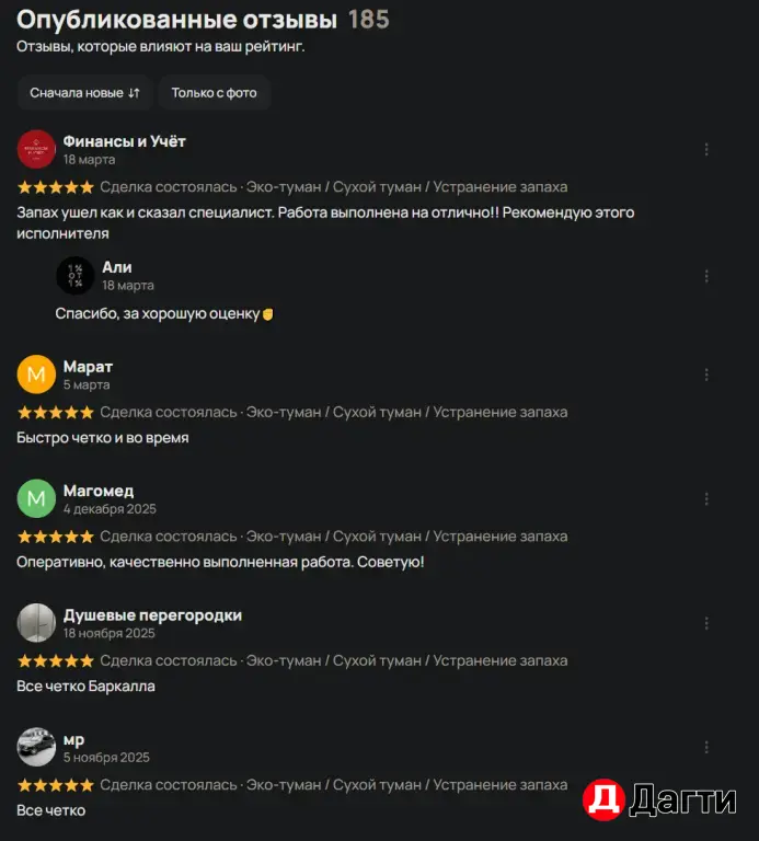 Эко-туман / Сухой туман / Устранение запаха