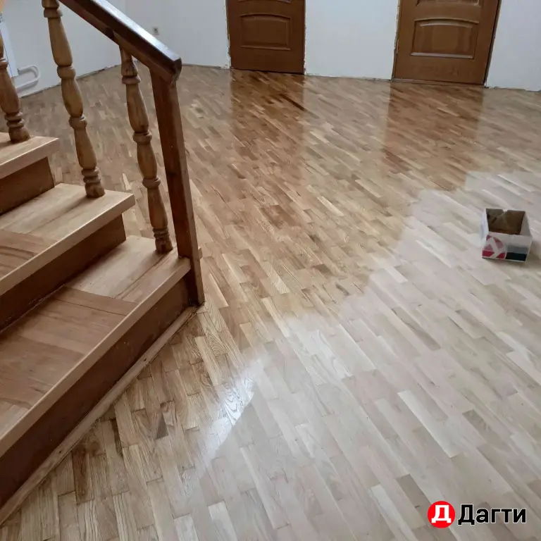 Шлифовка лакировка паркета и доски