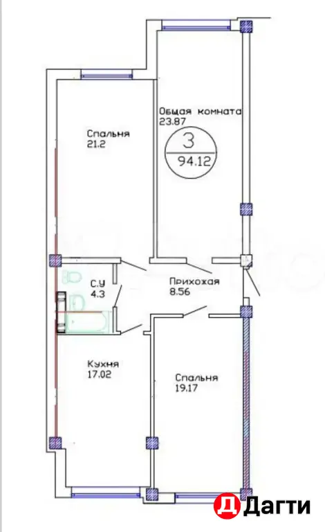 продам 3-х комнатную квартиру