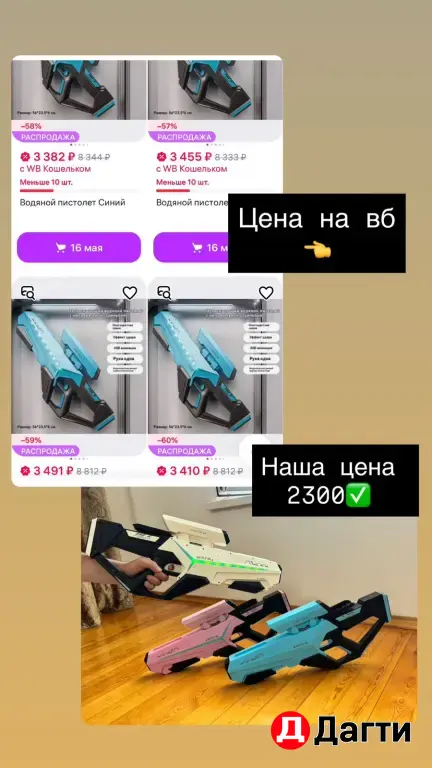 Электроные водяные автоматы, бластеры с usb